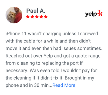 Paul A Review on yelp for ABQ Phone Repair